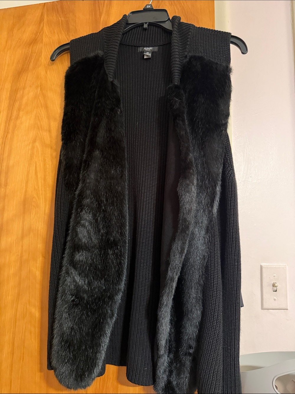 Alfani Woman Black Ribbed Knit Cardigan
